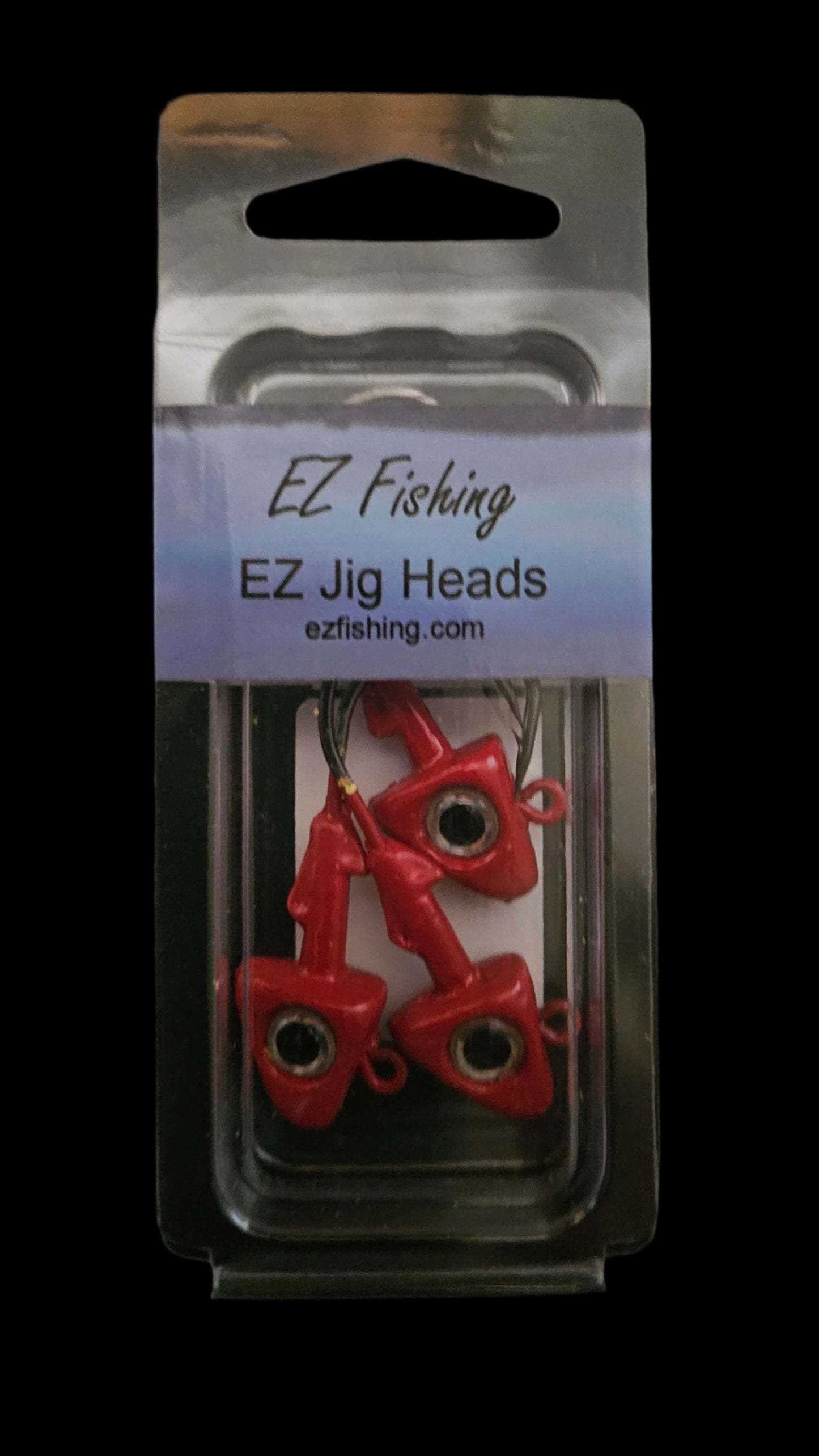 EZ Jig Heads, ½ oz, Red with silver eyes and 3/0 Hooks